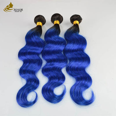 1B Biru Ombre Ekstensi Rambut Manusia Body Wave Virgin Wavy