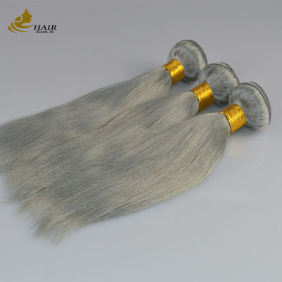 100% Virgin Ombre Ekstensi Rambut Manusia Invisi Tape abu-abu