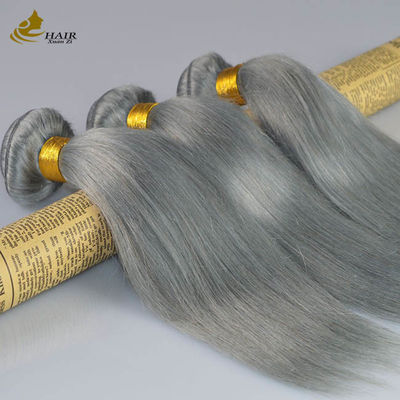 100% Virgin Ombre Ekstensi Rambut Manusia Invisi Tape abu-abu