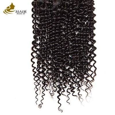 Brazil 4x4 rambut manusia renda penutupan Swiss Kinky Curly penutupan