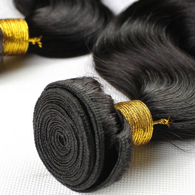 Customized Virgin Human Hair Weft Body Wave Bundles Dengan Penutupan