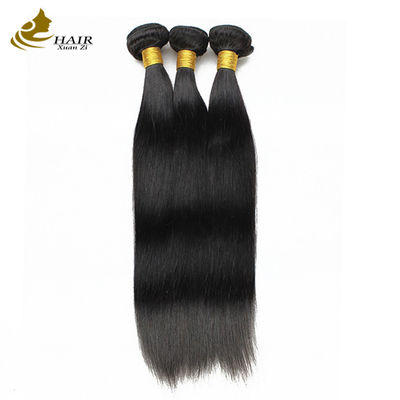 100% Rambut Manusia Brasil 36 Inch Bundle Dengan Penutupan Warna Alami