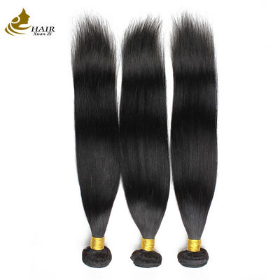 100% Rambut Manusia Brasil 36 Inch Bundle Dengan Penutupan Warna Alami