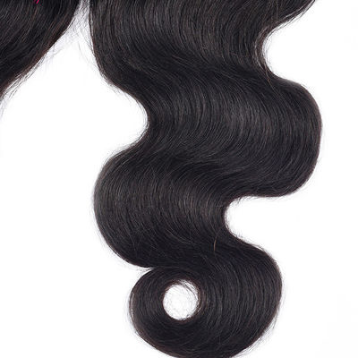 Silk Base Human Hair Lace Closure Wave Frontal Body disesuaikan