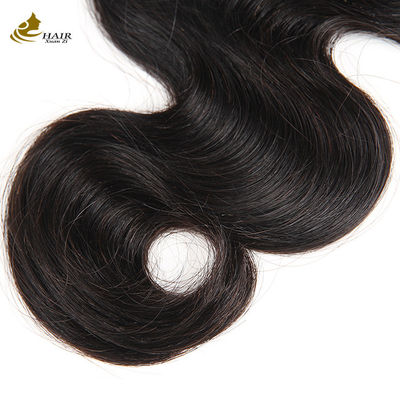 130 Densitas Rambut Manusia Tirai Tutup Wave Badan Hitam Alami 4x4