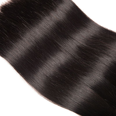 Tidak diproses 3 bungkus rambut perawan bungkus rambut manusia warna alami dengan penutupan