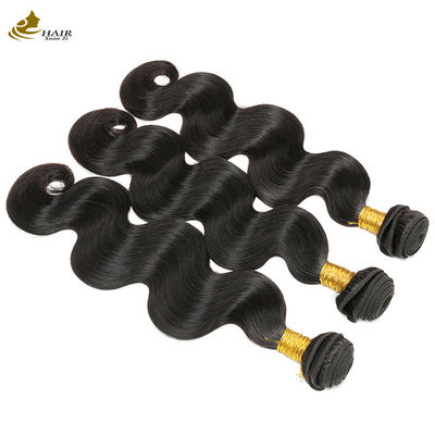 Oem Remy Human Hair Extensions Bundles Weft Raw Body Wave Hair Bundles dengan Penutupan