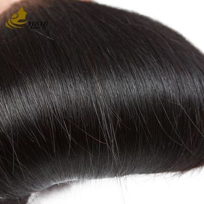 Brazilian Remy Unprocessed Human Hair Extensions Straight Bundles dengan Penutupan