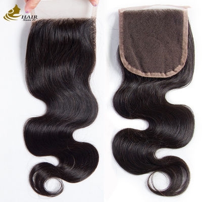 Brazilian Remy Unprocessed Human Hair Extensions Straight Bundles dengan Penutupan