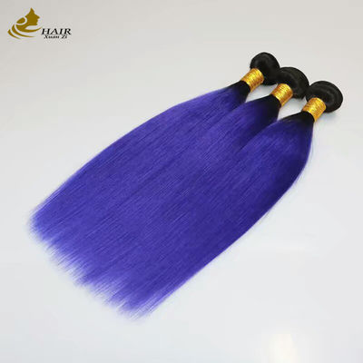 Tenun Rambut Manusia Remy Warna Populer Warna Biru Ombre Ekstensi Rambut Manusia