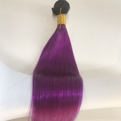 613 Warna Ombre Ekstensi Rambut Manusia Bundel Weft 1B Ungu