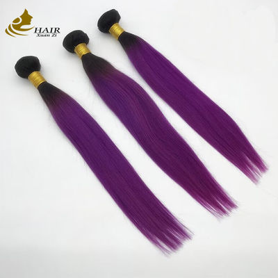 613 Warna Ombre Ekstensi Rambut Manusia Bundel Weft 1B Ungu