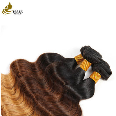 Harga Pabrik Ombre Human Hair Extensions 1b/4/27 Brazilian Virgin Hair Body Wave Bundles With Closure