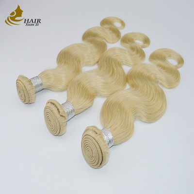 Grosir Brasil Ombre Human Hair Extension Weave Cuticle Aligned Honey Blonde 613 Body Wave Human Hair Bundle