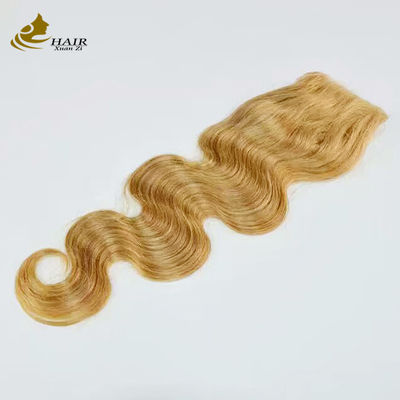 Brown Remy Ombre Ekstensi Rambut Manusia Body Wave Bundle Dengan Penutupan renda