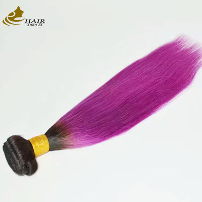 Lembut Pink Ombre Weaving Hair Ekstensi lurus Bundle