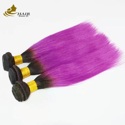 Lembut Pink Ombre Weaving Hair Ekstensi lurus Bundle