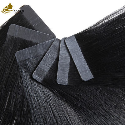 Black Invisible Tape In Hair Extensions Satu Sisi 100g Ekstensi Rambut Manusia Perawan