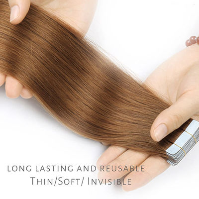 24 Inch Seamless Human Tape Dalam Ekstensi Hitam OEM