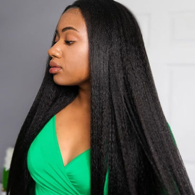Rambut Manusia 360 Kinky lurus ODM