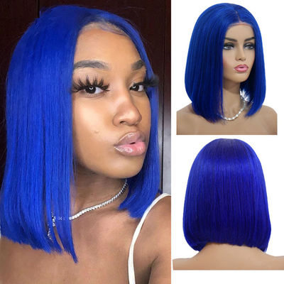 Pendek Full Frontal renda wig 10 inci Bob wig 1b Warna coklat
