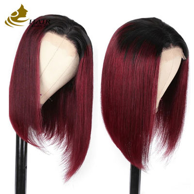 Warna Disesuaikan Bob Wig Rambut Manusia Wig Rambut Brasil Wig Bagian Depan renda