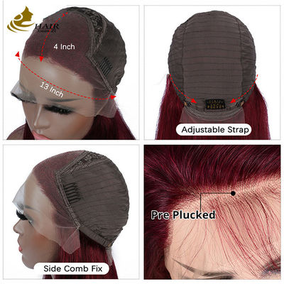 130% Densitas Perhiasan Rambut Manusia Natural Hitam 28 inci Putih