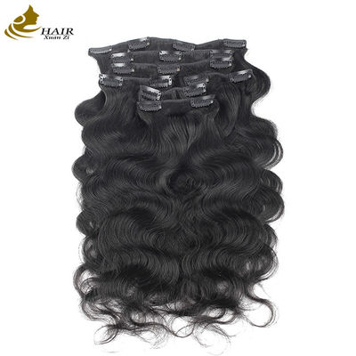 Warna Clip Seamless Di Ekstensi Rambut Awak Gelombang 18 Inch