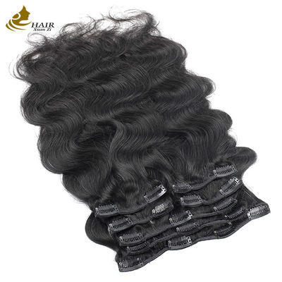 Warna Clip Seamless Di Ekstensi Rambut Awak Gelombang 18 Inch