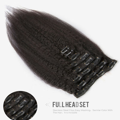 Ekstensi Rambut Hitam Alam Weave Clip In Long Kinky Langsung ODM