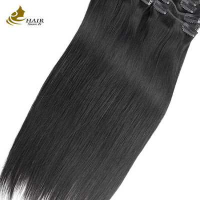 Rambut lurus panjang Brazil Weave Hitam Auburn Rambut manusia bundel Clip In