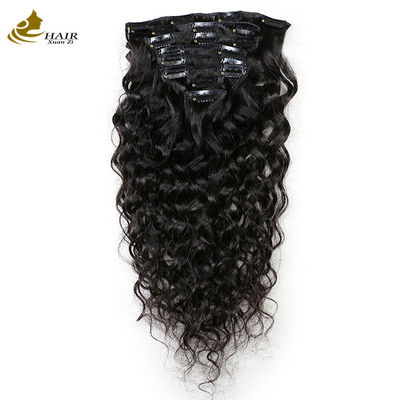ODM Hitam Clip In Hair Extensions Deep Wave Cepat Tenun Ringan