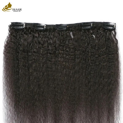 Yaki Kinky Malaysian Weave Hair Seamless Clip In Extensions 7 pcs