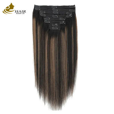 Clip Invisible In Hair Ekstensi Human Ponytail Warna Piano