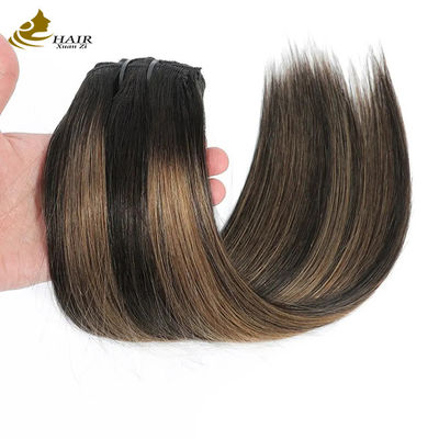 Clip Invisible In Hair Ekstensi Human Ponytail Warna Piano