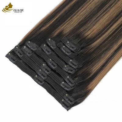 Clip Invisible In Hair Ekstensi Human Ponytail Warna Piano