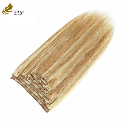 Virgin Human Hair Clip In Extensions Ponytail Straight Warna piano