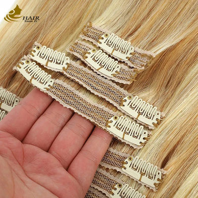 Virgin Human Hair Clip In Extensions Ponytail Straight Warna piano