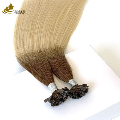 Flat Keratin T U Tip Remy Hair Extensions Blonde Disesuaikan