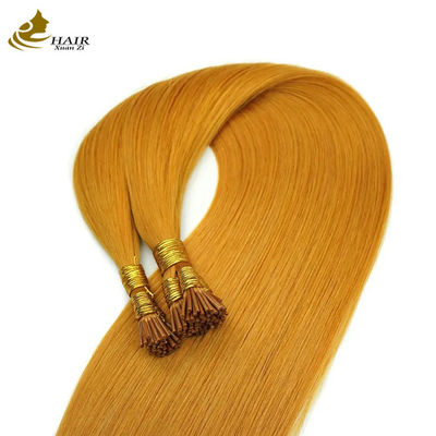 Tekstur lurus rambut manusia yang sudah diikat ekstensi rambut tanpa jahitan