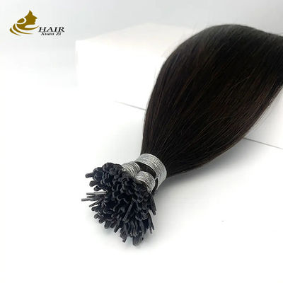 0.5g Keratin rambut ekstensi pra-diikat Hitam alami Sutra lurus