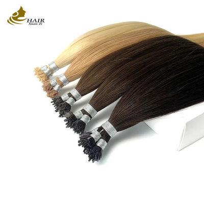 0.5g Keratin rambut ekstensi pra-diikat Hitam alami Sutra lurus