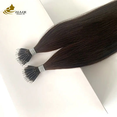0.5g Keratin rambut ekstensi pra-diikat Hitam alami Sutra lurus