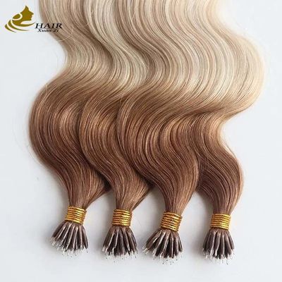 Ekstensi Rambut ODM Nano 100% Rambut Manusia Badan Gelombang Ekstensi Rambut Manusia