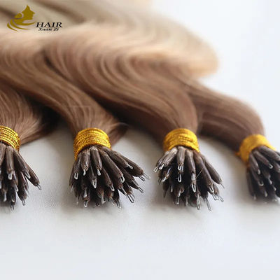 Ekstensi Rambut ODM Nano 100% Rambut Manusia Badan Gelombang Ekstensi Rambut Manusia