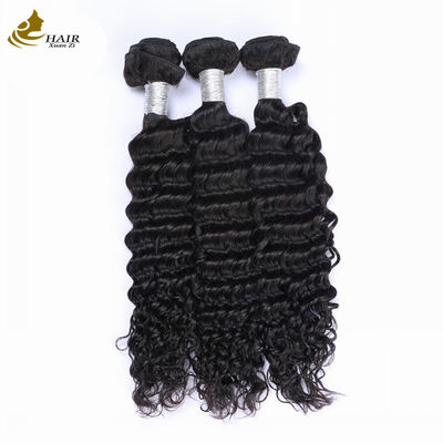 Deep Wave Yaki Rambut Manusia Bundel Dan Penutupan 30 Inci kustom