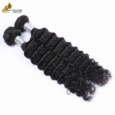 Deep Wave Yaki Rambut Manusia Bundel Dan Penutupan 30 Inci kustom