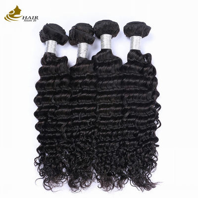 Deep Wave Yaki Rambut Manusia Bundel Dan Penutupan 30 Inci kustom