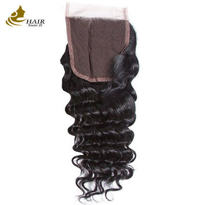 Deep Wave Yaki Rambut Manusia Bundel Dan Penutupan 30 Inci kustom