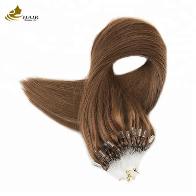 100% Virgin Human Nano Micro Ring Hair Extension Warna cokelat